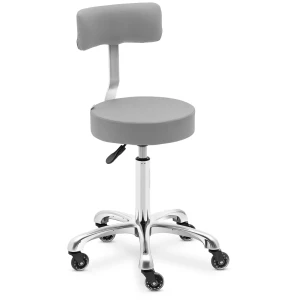 physa Stolička na kolieskach s operadlom - 530 - 710 mm - tmavosivá 10040609