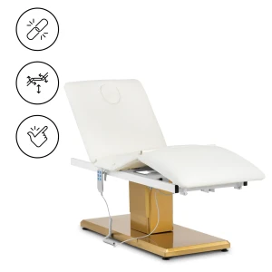 physa Kozmetické lehátko - 3 motory - 300 W - 190 x 65 x 60 - 73 cm - 200 kg - biele/zlaté 10040735