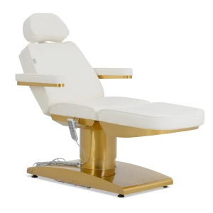 physa Elektrické kozmetické lehátko - 3 motory - 300 W - 195 x 60 x 62 - 82 cm - 200 kg - biele/zlaté 10040821