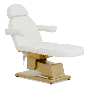 physa Elektrické kozmetické lôžko - 3 motory - 300 W - 200 x 60 x 60 - 82 cm - 200 kg - biele/zlaté 10040822