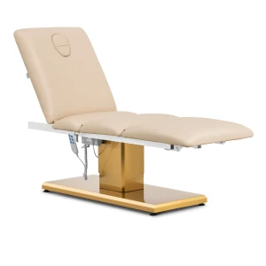 physa Kozmetické lehátko - 3 motory - 300 W - 190 x 65 x 60 - 76 cm - 200 kg - béžová/zlatá 10040878