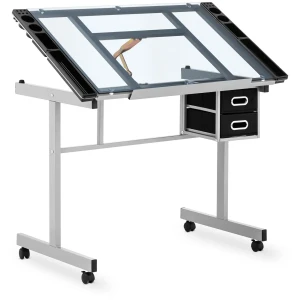 Fromm & Starck Kresliaci stôl - 104 x 60 cm - nastavenie sklonu a výšky - sklenená doska 10260096