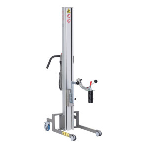 Podnośnik HOVMAND z trzpieniem do rolek o masie do 40 kg, wysokość podnoszenia 1242 mm, udźwig 80 kg