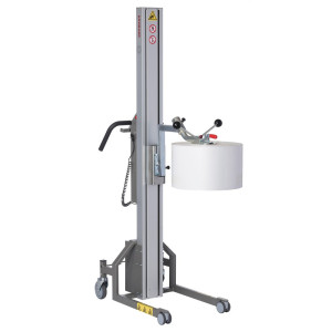 Podnośnik HOVMAND z trzpieniem do rolek o masie do 40 kg, wysokość podnoszenia 1242 mm, udźwig 130 kg