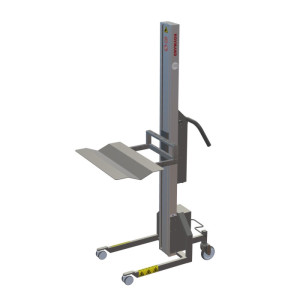 Podnośnik HOVMAND z platformą Wave do rolek o masie do 100 kg, wysokość podnoszenia 1242 mm, udźwig 130 kg