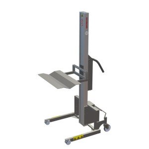 Podnośnik HOVMAND z platformą Wave do rolek o masie do 80 kg, wysokość podnoszenia 1242 mm, udźwig 90 kg