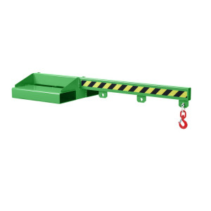 RR-Industrietechnik® ramię załadunkowe typu RLA, głębokość 1500 mm, udźwig 550–2500 kg, RAL 6018 żółtozielony