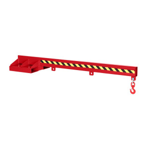 RR-Industrietechnik® ramię załadunkowe typu RLA, głębokość 2400 mm, udźwig 100–1000 kg, RAL 3000 ognistoczerwony