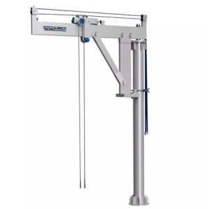 Aluminiowy żuraw obrotowy SCHILLING, punkt zawieszenia 3000 mm, wysięgnik 2000 mm, udźwig 500 kg