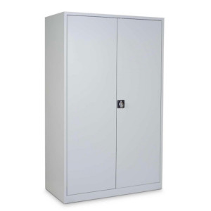 Szafa z drzwiami skrzydłowymi HEMMDAL HF-ST, 5 poziomów, wys. x szer. x gł. 1950 x 1200 x 420 mm, półki powlekane proszkowo, kolor jasnoszary