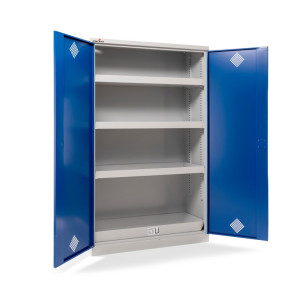 Szafa chemiczna Steinbock®, 4 wanny do wychwytywania podłogowego zgodne z normą StawaR, wys. x szer. x gł. 1950 x 1200 x 500 mm