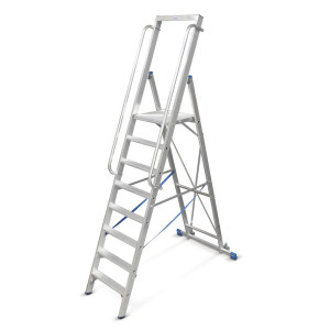 Drabina z platformą KRAUSE® z aluminium, z dużą platformą, 14 stopni