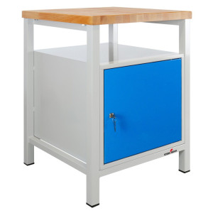 Ława warsztatowa Steinbock® Premium, 1 x półka, 1 x drzwi, udźwig 300 kg, wys. x szer. x gł. 840 x 600 x 600 mm, RAL 7035/5012