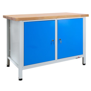 Ława warsztatowa Steinbock® Premium, 2 x drzwi, udźwig 300 kg, wys. x szer. x gł. 840 x 1200 x 600 mm, RAL 7035/5012