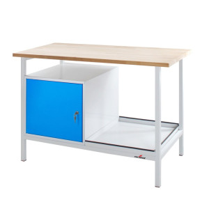 Ława warsztatowa Steinbock® Cube, 1 x drzwi, udźwig 300 kg, wys. x szer. x gł. 825 x 1200 x 600 mm, RAL 7035/5012