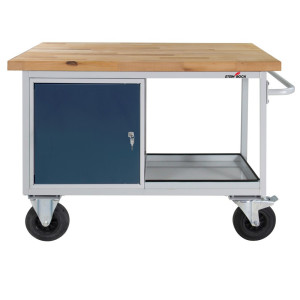 Mobilna ława warsztatowa Steinbock® Motion, 1 x drzwi, udźwig 500 kg, wys. x szer. x gł. 827 x 1300 x 600 mm, RAL 7035/7016