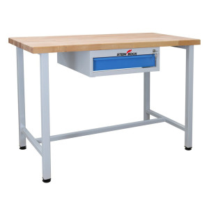 Ława warsztatowa Steinbock® Premium, 1 x szuflada, udźwig 300 kg, wys. x szer. x gł. 840 x 1200 x 600 mm, RAL 7035/5012