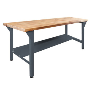 Ława warsztatowa Steinbock® Original, 1 x półka, udźwig 500 kg, wys. x szer. x gł. 850 x 1500 x 750 mm, RAL 7016