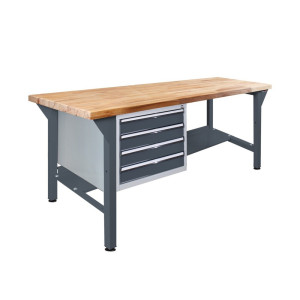 Ława warsztatowa Steinbock® Pro, 4 x szuflada, 1 x półka, udźwig 500 kg, wys. x szer. x gł. 850 x 1500 x 750 mm, RAL 7016