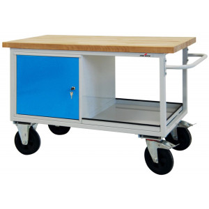Mobilna ława warsztatowa Steinbock® Motion, 1 x drzwi, udźwig 500 kg, wys. x szer. x gł. 827 x 1300 x 600 mm, RAL 7035/5012