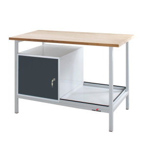 Ława warsztatowa Steinbock® Cube, 1 x drzwi, udźwig 300 kg, wys. x szer. x gł. 825 x 1200 x 600 mm, RAL 7035/7016