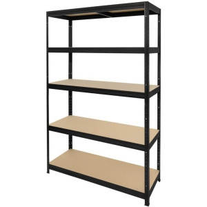 Regał do ciężkich ładunków HEMMDAL typ M+, kolor czarny – 180 x 120 x 60 cm – do 750 kg