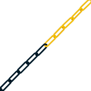 Łańcuch odgradzający, nylon, grubość 8 mm, długość 25 m, żółty/czarny