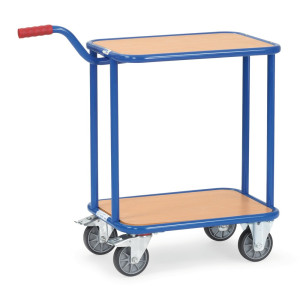 Piętrowy transporter z uchwytem fetra®, z drewnianymi podłogami, 2 poz. po 600 × 450 mm