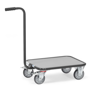 Transporter z uchwytem fetra®, platforma drewniana, 4 koła, udźwig 250 kg, kolor antracytowy szary