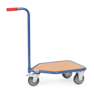 Transporter z uchwytem fetra®, platforma drewniana, 3 koła, udźwig 150 kg