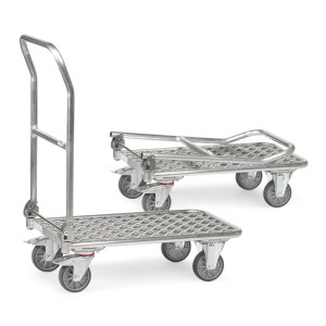 Wózek transportowy fetra® z aluminium, powierzchnia ładunkowa szer. x gł. 600 x 900 mm