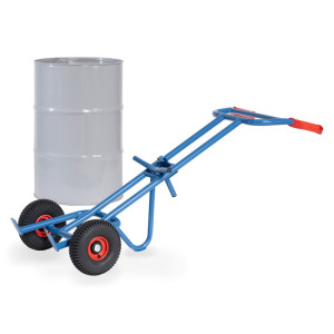 Wózek do beczek fetra®, udźwig 300 kg, bez koła podporowego, ogumienie pneumatyczne