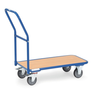Wózek platformowy fetra® z drewnianą powierzchnią ładunkową szer. x gł. 450 x 850 mm, udźwig 250 kg