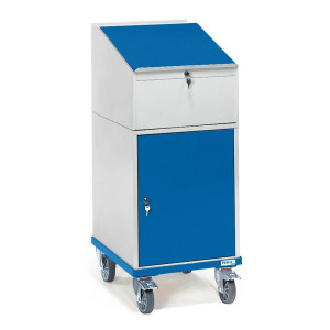 Mobilna pulpit fetra® z szafką na zawiasach, szer. x gł. 550 x 650 mm