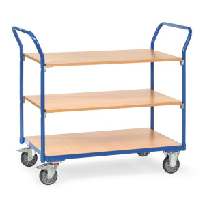Wózek stołowy fetra®, udźwig 200 kg, 3 poz. po 1000 × 600 mm