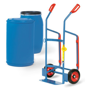 Transporter do beczek fetra®, udźwig 250 kg, ogumienie z pełnej gumy