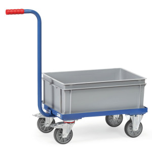 Transporter z uchwytem fetra® z pojemnikiem z tworzywa sztucznego, udźwig 250 kg