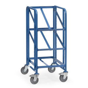 Wózek piętrowy na pojemniki euro fetra®, otwarta rama, udźwig 250 kg, 3 x piętro o wymiarach 410 × 610 mm