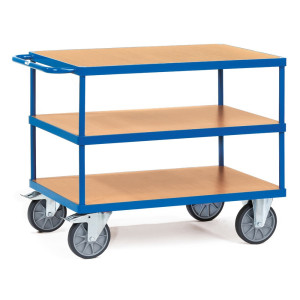 Ciężki wózek stołowy i montażowy fetra®, 3 poziomy o wymiarach 500 x 850 mm