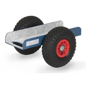 Transporter do płyt fetra® z półką, udźwig 400 kg, półka 500 x 150 mm, ogumienie pneumatyczne