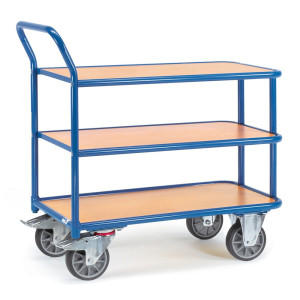 Wózek stołowy fetra®, udźwig 400 kg, 3 piętra o wymiarach 1000 × 700 mm