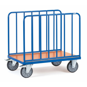 Wózek platformowy fetra®, z pionowymi podporami rurowymi z 2 stron, powierzchnia ładunkowa szer. × gł. 700 × 1 000 mm