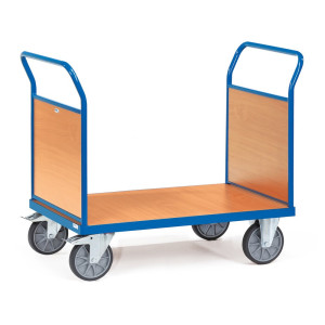 Wózek platformowy fetra®, z drewnianymi ścianami z 2 stron, powierzchnia ładunkowa szer. × gł. 800 × 1200 mm
