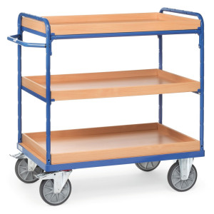 Wózek piętrowy fetra® z półkami wkładanymi, 3 poz. po 1000 x 600 mm, wysokość 1152 mm