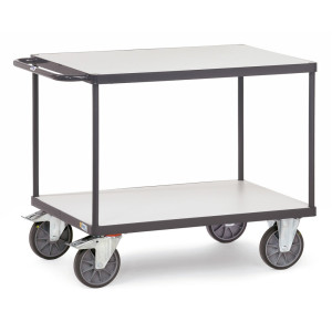Wózek stołowy ESD fetra®, udźwig 600 kg, 2 powierzchnie ładunkowe o wymiarach 700 × 1000 mm