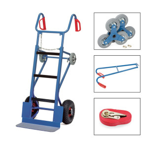 Kompletny zestaw fetra® Wózek na sprzęt, udźwig 400 kg, szufla szer. x gł. 550 x 190 mm