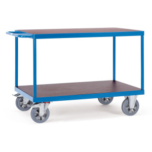 Wózek stołowy do dużych obciążeń fetra®, udźwig 1200 kg, 2 x piętro o wymiarach 1200 × 800 mm