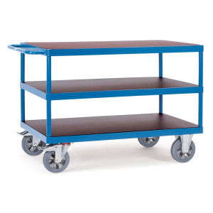 Wózek stołowy do dużych obciążeń fetra®, udźwig 1200 kg, 3 x piętro o wymiarach 1200 × 800 mm