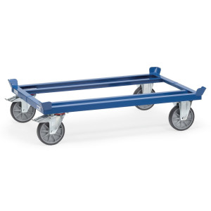 Podwozie jezdne fetra® z narożnikami, udźwig 750 kg, do palet 1200 x 800 mm, ogumienie TPE