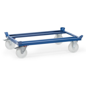 Podwozie jezdne fetra® z narożnikami, udźwig 1050 kg, do palet 1200 x 800 mm, ogumienie z poliamidu